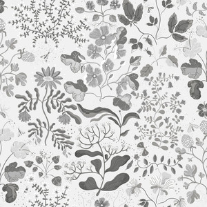 Galerie 22029 - Fagring Floral Silver Grey Galerie Wallpaper roll - luxury design for UK feature walls