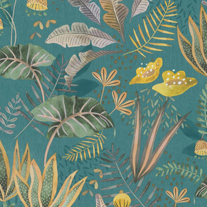 FL61123 - Flourish Floral Blue Galerie Wallpaper FL61123 - Flourish Floral Blue Galerie Wallpaper