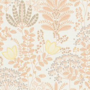 FL61125 - Flourish Floral Orange Galerie Wallpaper FL61125 - Flourish Floral Orange Galerie Wallpaper