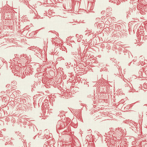 FC61801 - French Country Toile Traditional Red Galerie Wallpaper FC61801 - French Country Toile Traditional Red Galerie Wallpaper