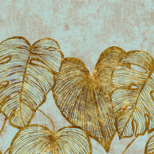 26981 - Julie Feels Home Monstera Twinwall Gold Teal Galerie Wallpaper 26981 - Julie Feels Home Monstera Twinwall Gold Teal Galerie Wallpaper