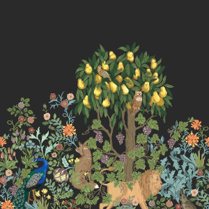 TJ41500M - Mulberry Tree Paignton Mural Black Galerie Mural TJ41500M - Mulberry Tree Paignton Mural Black Galerie Mural