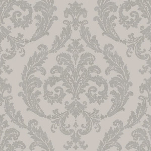Galerie G67609-Palazzo2 Damask Silver Grey Galerie Wallpaper roll - luxury design for UK feature walls