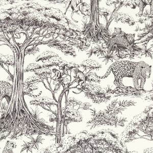 W0185-03 - Breegan Jane x Clarke and Clarke Animals Black Wallpaper W0185-03 - Breegan Jane x Clarke and Clarke Animals Black Wallpaper