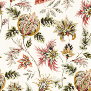 Clarke & Clarke W0198-01 - Secret Garden Contemporary Floral Green Clarke & Clarke Wallpaper roll - luxury design for UK feature walls