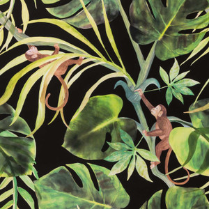 W0083-01 - Exotica 2 Animals Black Clarke & Clarke Wallpaper W0083-01 - Exotica 2 Animals Black Clarke & Clarke Wallpaper