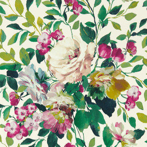 W0139-03 - Exotica 2 Classic Floral Green Clarke & Clarke Wallpaper W0139-03 - Exotica 2 Classic Floral Green Clarke & Clarke Wallpaper