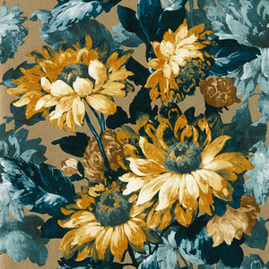 W0162-02 - Marianne Contemporary Floral Blue Clarke & Clarke Wallpaper W0162-02 - Marianne Contemporary Floral Blue Clarke & Clarke Wallpaper