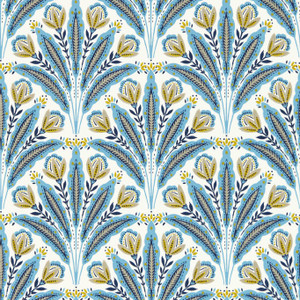 Clarke & Clarke W0193-02 - Secret Garden Botanical Blue Clarke & Clarke Wallpaper roll - luxury design for UK feature walls