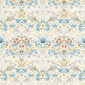Clarke & Clarke W0171-03 - William Morris Designs Birds Neutral Clarke & Clarke Wallpaper roll - luxury design for UK feature walls