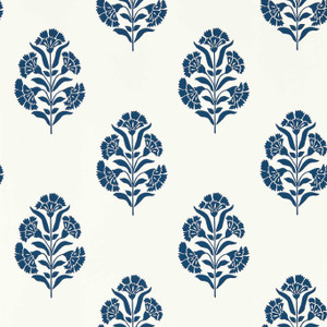 Clarke & Clarke W0199-03 - Secret Garden Contemporary Floral Blue Clarke & Clarke Wallpaper roll - luxury design for UK feature walls