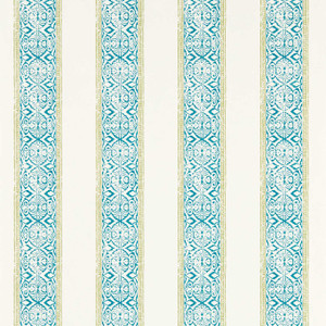 Clarke & Clarke W0237-04 - Indira Stripes Teal Clarke & Clarke Wallpaper roll - luxury design for UK feature walls
