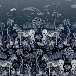 W0201-01 - Mythica Animals Black Clarke & Clarke Wallpaper Mural W0201-01 - Mythica Animals Black Clarke & Clarke Wallpaper Mural