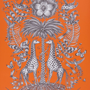 W0102-02 - Animalia Abstract & Graphic Orange Clarke & Clarke Wallpaper W0102-02 - Animalia Abstract & Graphic Orange Clarke & Clarke Wallpaper