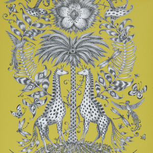 W0102-03 - Animalia Abstract & Graphic Green Clarke & Clarke Wallpaper W0102-03 - Animalia Abstract & Graphic Green Clarke & Clarke Wallpaper