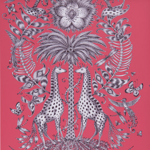 W0102-04 - Animalia Abstract & Graphic Pink Clarke & Clarke Wallpaper W0102-04 - Animalia Abstract & Graphic Pink Clarke & Clarke Wallpaper