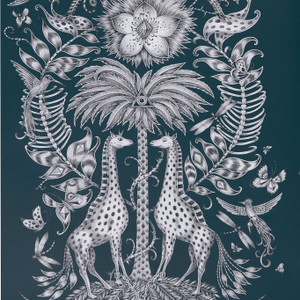 W0102-06 - Animalia Abstract & Graphic Blue Clarke & Clarke Wallpaper W0102-06 - Animalia Abstract & Graphic Blue Clarke & Clarke Wallpaper
