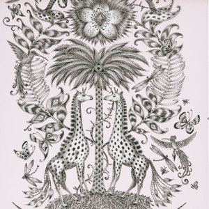 W0102-07 - Animalia Abstract & Graphic Pink Clarke & Clarke Wallpaper W0102-07 - Animalia Abstract & Graphic Pink Clarke & Clarke Wallpaper