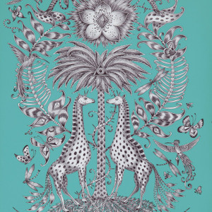 W0102-08 - Animalia Abstract & Graphic Blue Clarke & Clarke Wallpaper W0102-08 - Animalia Abstract & Graphic Blue Clarke & Clarke Wallpaper