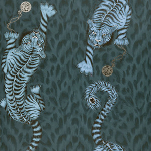 Clarke & Clarke W0105-03 - Animalia Abstract & Graphic Blue Clarke & Clarke Wallpaper roll - luxury design for UK feature walls