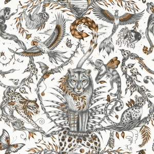 W0213-01 - Mythica Animals Brown Clarke & Clarke Wallpaper W0213-01 - Mythica Animals Brown Clarke & Clarke Wallpaper