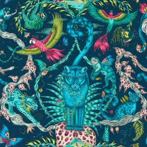 W0213-03 - Mythica Animals Blue Clarke & Clarke Wallpaper W0213-03 - Mythica Animals Blue Clarke & Clarke Wallpaper
