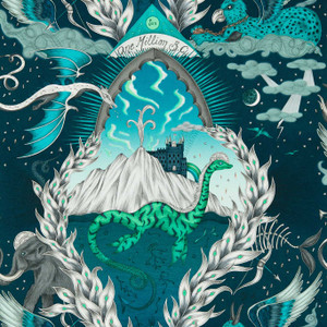W0214-01 - Mythica Animals Blue Clarke & Clarke Wallpaper W0214-01 - Mythica Animals Blue Clarke & Clarke Wallpaper