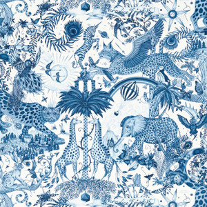 W0216-02 - Mythica Animals Blue Clarke & Clarke Wallpaper W0216-02 - Mythica Animals Blue Clarke & Clarke Wallpaper