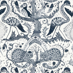 W0219-02 - Mythica Animals Grey Clarke & Clarke Wallpaper W0219-02 - Mythica Animals Grey Clarke & Clarke Wallpaper