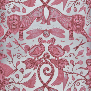 Clarke & Clarke W0100-03 - Animalia Abstract & Graphic Pink Clarke & Clarke Wallpaper roll - luxury design for UK feature walls