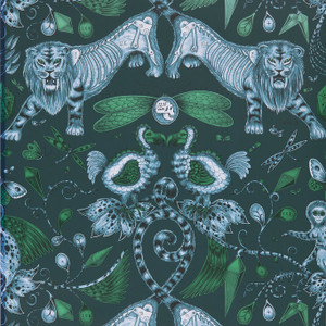 Clarke & Clarke W0100-04 - Animalia Abstract & Graphic Blue Clarke & Clarke Wallpaper roll - luxury design for UK feature walls