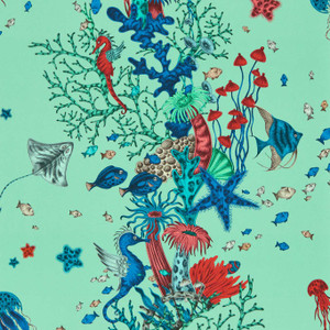 W0218-01 - Mythica Animals Blue Clarke & Clarke Wallpaper W0218-01 - Mythica Animals Blue Clarke & Clarke Wallpaper