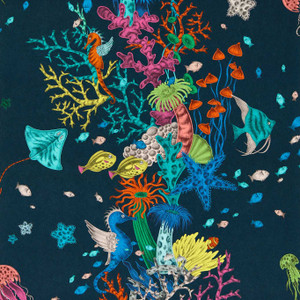 W0218-04 - Mythica Animals Blue Clarke & Clarke Wallpaper W0218-04 - Mythica Animals Blue Clarke & Clarke Wallpaper
