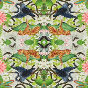 W0136-02 - Botanical Wonders Animals Blue Clarke & Clarke Wallpaper W0136-02 - Botanical Wonders Animals Blue Clarke & Clarke Wallpaper