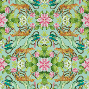 W0131-01 - Botanical Wonders Animals Green Clarke & Clarke Wallpaper W0131-01 - Botanical Wonders Animals Green Clarke & Clarke Wallpaper