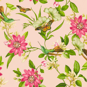 W0132-01 - Botanical Wonders Classic Floral Pink Clarke & Clarke Wallpaper W0132-01 - Botanical Wonders Classic Floral Pink Clarke & Clarke Wallpaper