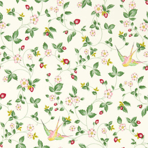 W0135-03 - Botanical Wonders Birds White Clarke & Clarke Wallpaper W0135-03 - Botanical Wonders Birds White Clarke & Clarke Wallpaper