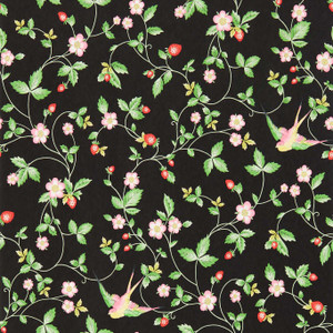 W0135-04 - Botanical Wonders Birds Black Clarke & Clarke Wallpaper W0135-04 - Botanical Wonders Birds Black Clarke & Clarke Wallpaper
