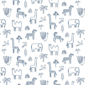 HLTF112630 - Book of Little Treasures Animals Blue Harlequin Wallpaper HLTF112630 - Book of Little Treasures Animals Blue Harlequin Wallpaper