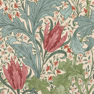 MUNW217596 - The Unfinished Works Classic Floral Red Morris & Co. Wallpaper MUNW217596 - The Unfinished Works Classic Floral Red Morris & Co. Wallpaper