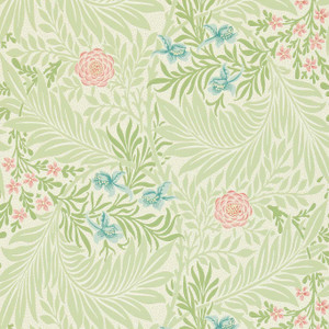 Morris & Co DARW212558 - Morris and Friends Classic Floral Green Morris & Co. Wallpaper roll - luxury design for UK feature walls