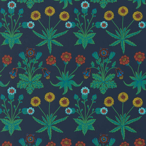 Morris & Co AARC510034 - Bedford Park Classic Floral Blue Morris & Co. Wallpaper roll - luxury design for UK feature walls
