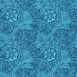 Morris & Co DBPW216954 - Queen Square Contemporary Floral Blue Morris & Co. Wallpaper roll - luxury design for UK feature walls