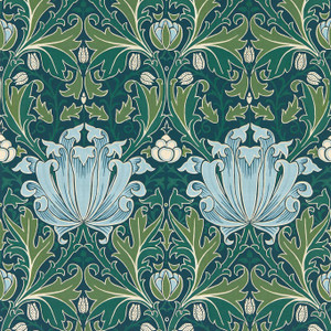 MFRW217359 - Morris and Friends Contemporary Floral Blue Morris & Co. Wallpaper MFRW217359 - Morris and Friends Contemporary Floral Blue Morris & Co. Wallpaper