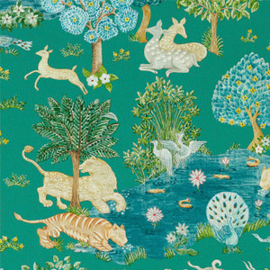 DCPW216765 - Caspian Animals Blue Sanderson Wallpaper DCPW216765 - Caspian Animals Blue Sanderson Wallpaper