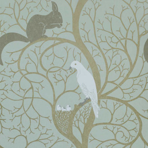 Sanderson DVIWSQ103 - Sanderson One Sixty Animals Blue Sanderson Wallpaper roll - luxury design for UK feature walls