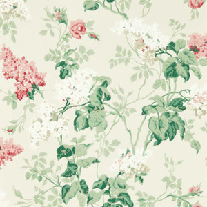 Sanderson DOSW217050 - Sanderson One Sixty Classic Floral Green Sanderson Wallpaper roll - luxury design for UK feature walls