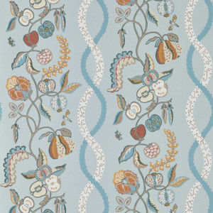 Sanderson DHIP217501 - Highgrove by Sanderson Botanical Blue Sanderson Wallpaper roll - luxury design for UK feature walls