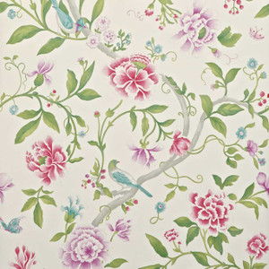 Sanderson DCAVPO106 - Sanderson One Sixty Classic Floral Pink Sanderson Wallpaper roll - luxury design for UK feature walls