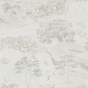 Sanderson DEBB216491 - Embleton Bay Landscapes Grey Sanderson Wallpaper roll - luxury design for UK feature walls